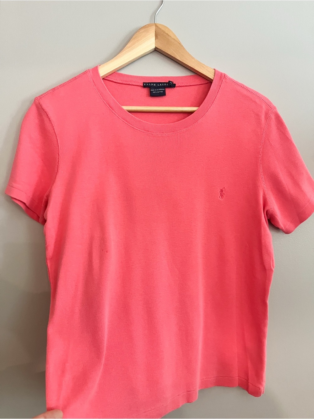 Ralph Lauren 90s Vintage Pink Short-Sleeve Crewneck Pony Tee